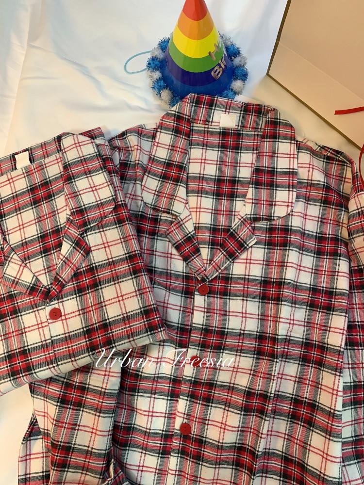 연예인잠옷 신혼부부커플잠옷 선염면 잠옷브랜드 체크