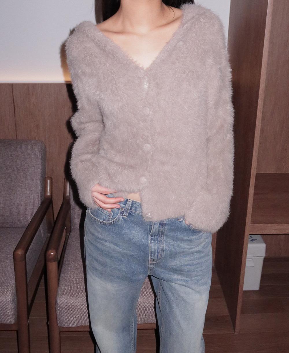 클로이 앙고라 후드 가디건