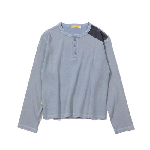 Washed Henley T-shirt(SKY BLUE)