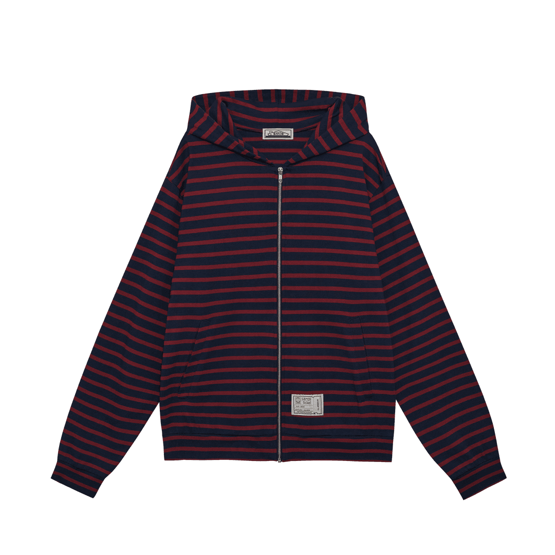 saros stripe zip-up - Red(2)
