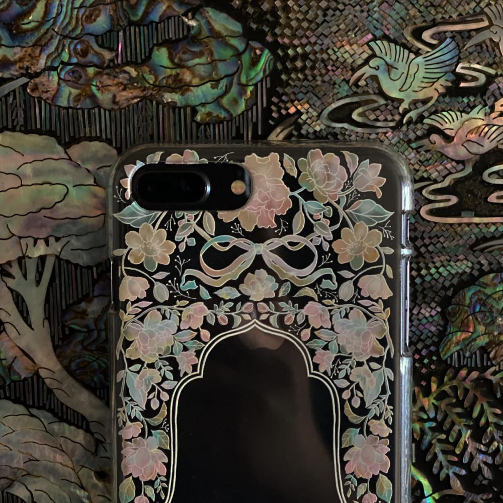 studio FLEUR 자개 일러스트 투명 젤리케이스