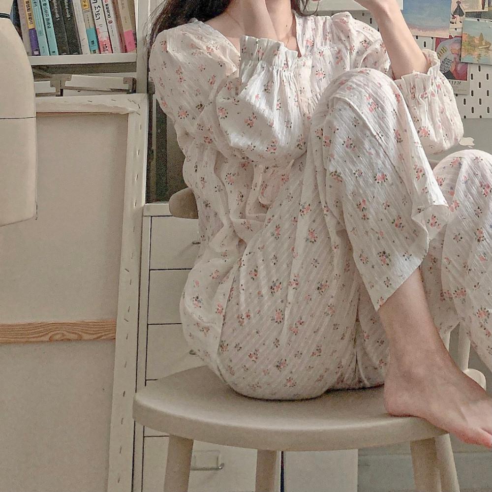 핑크 안개꽃 파자마 바지 투피스 세트 [어바니떼]