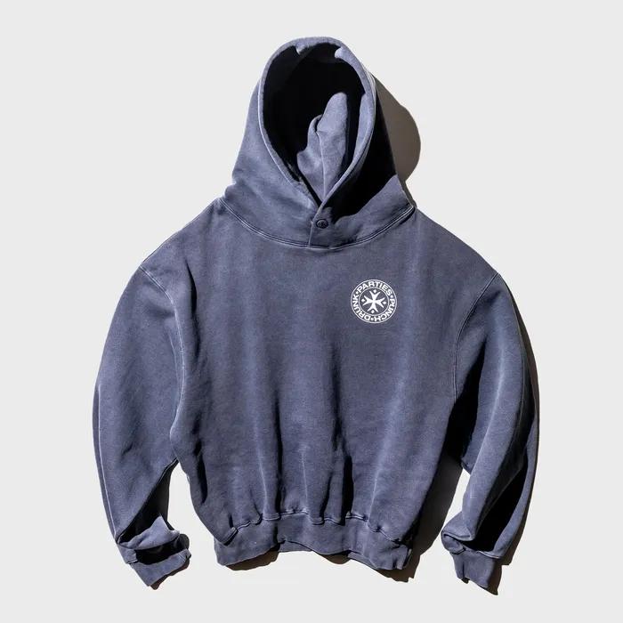 Circle Logo Garment Dyed Hoodie (NAVY)