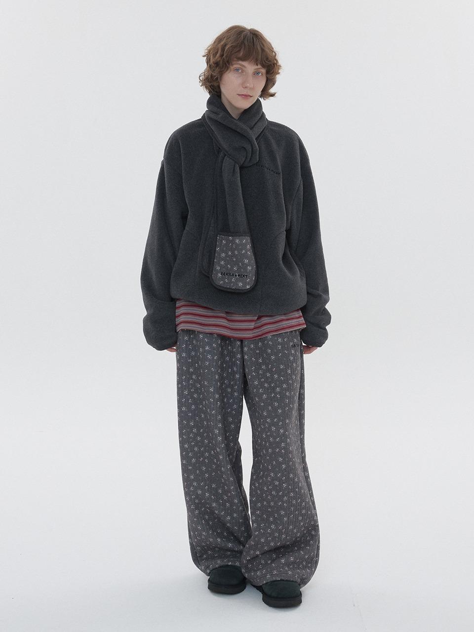 [2nd][SET] Flower fleece set up_charcoal