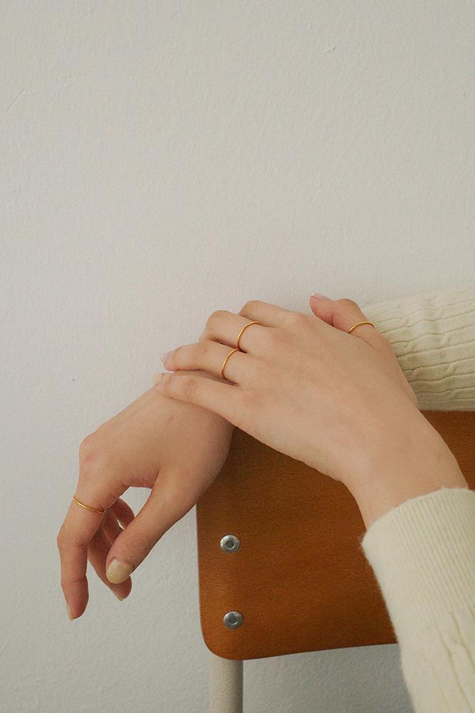 (925) Line Ring Set (2colors)