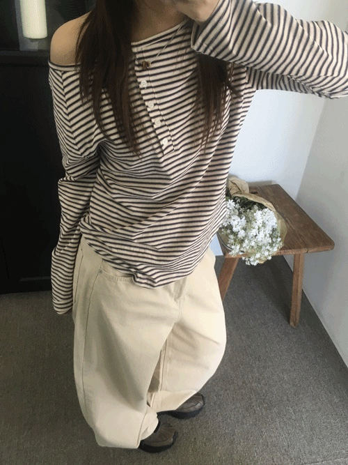 앤티즈 크림 단가라 오프티 (2color)