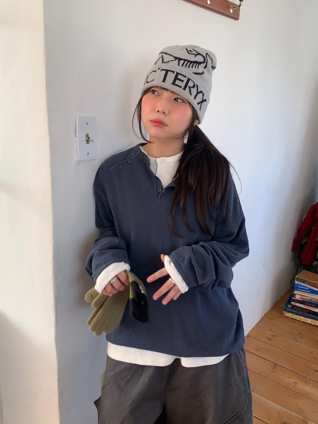 Double henleyneck warmer T - Unisex