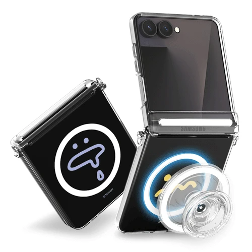 [TC] 오토 힌지 마그네틱 클리어 하드 케이스(맥세이프 호환) [빅 와글와글] Z플립7 7FE 6 5