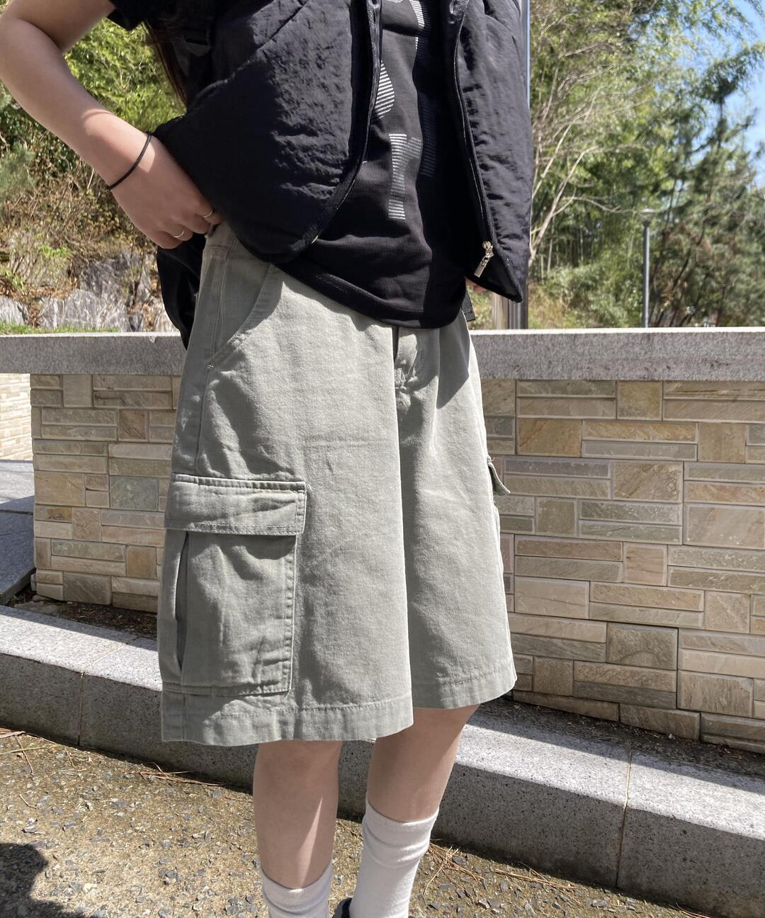 코이아카이브 카제 코튼 와이드 카고팬츠 (2color) (그레이 일시품절)