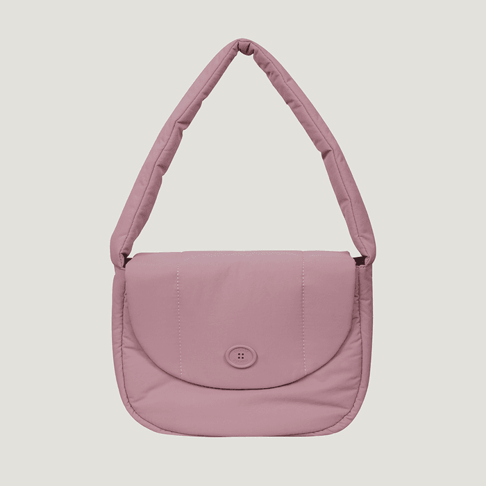 Classic button padding shoulder bag Pink