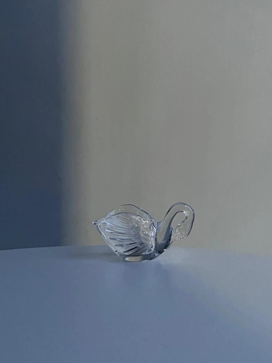 1960s 프랑스 크리스탈 백조 봉보니에르 - SMALL (반지 볼)