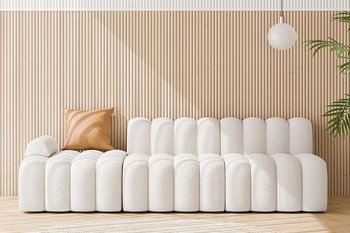 MJBS150 모던 심플 디자인 모듈 인테리어 램스울 벨벳 소파 3size 4color