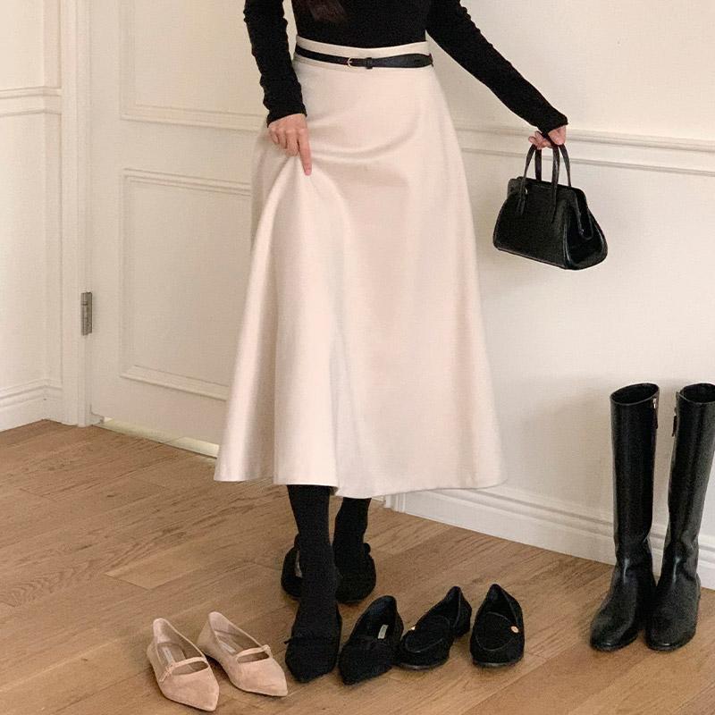 아뜨랑스 2만장 돌파✨ [기모원단/골반볼륨핏] 헨느 플레어 미니 & 롱 기모스커트 데이트룩,하객룩,격식룩,상견례룩,모임룩 롱치마 겨울치마 롱스커트 기모치마 sk6610