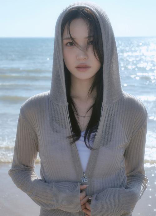 NADIA SUMMER KNIT ZIP-UP / KHAKI-GRAY