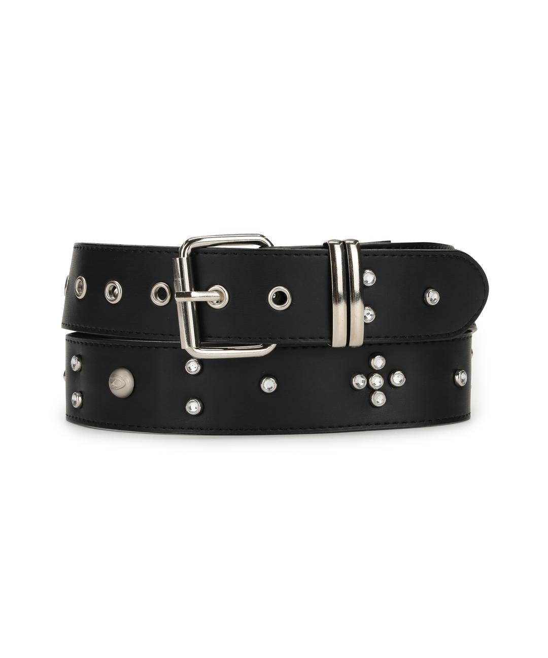SYMBOL STUD LEATHER BELT_BK