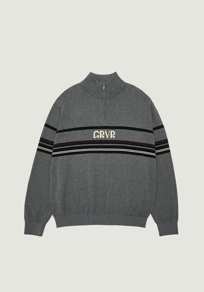 GRVR KNIT HAIF ZIP-UP