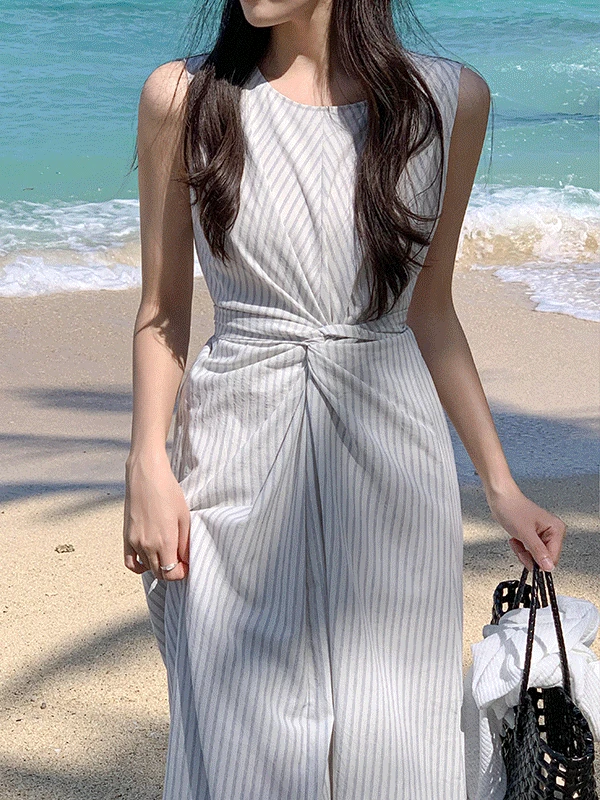 [여름신상🌴휴양지룩] 로에 꼬임 롱원피스