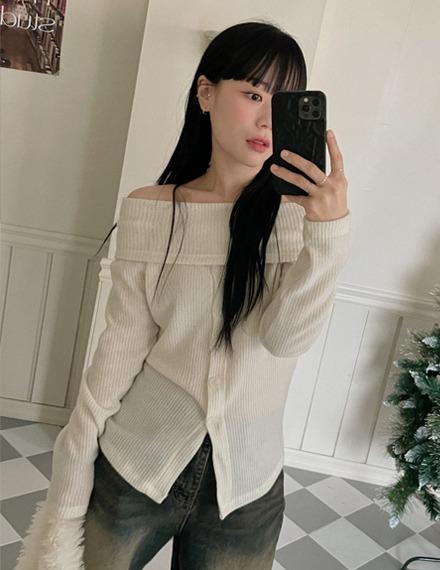 메이틴오프숄더가디건