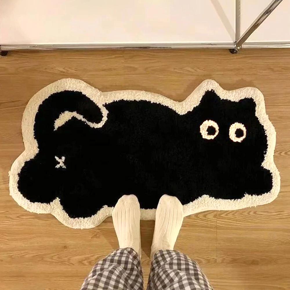 깜냥이 러그 고양이 미니 발매트 자취 집순이 신혼 화장실 집들이 귀여운 친구 커플