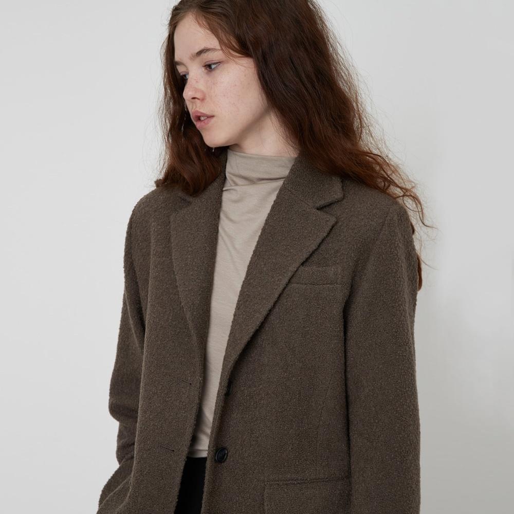 boucled wool jacket (brown)