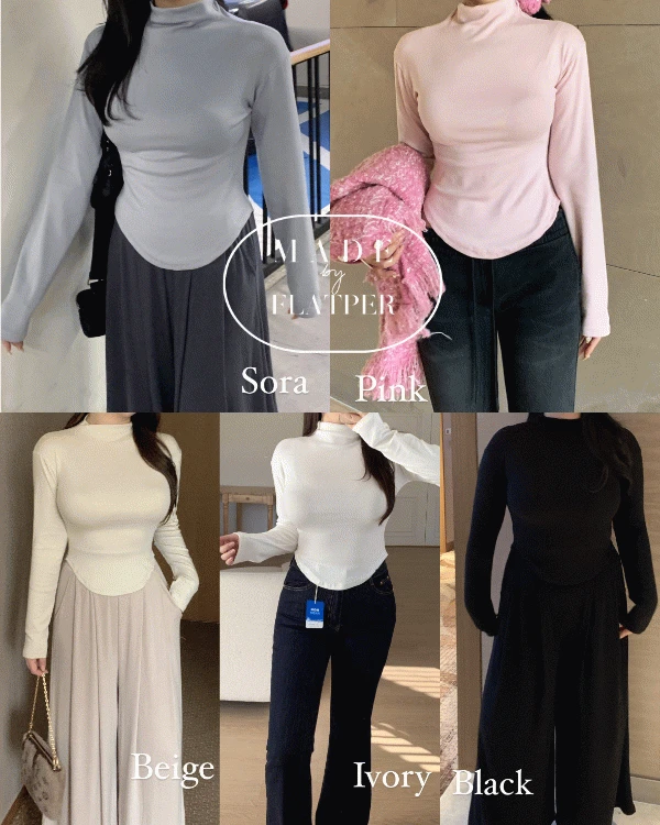 [MADE]안정13 모달 스판 굴림 반폴라 티셔츠 5color