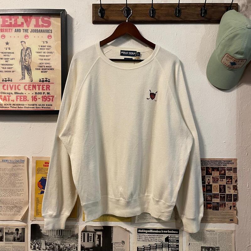 (110) Polo Golf White Shield Logo Cotton Crewneck Sweater (MPswt.343)