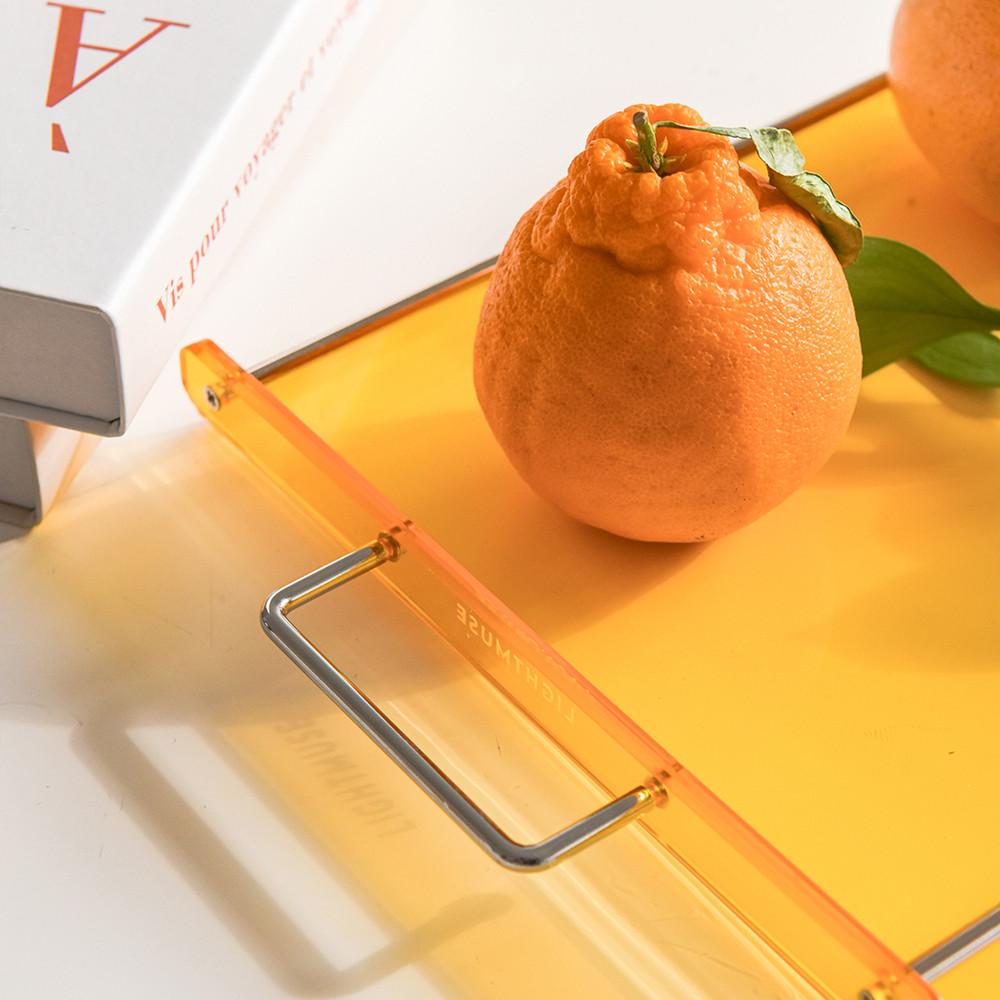 아크릴 인테리어 트레이 손잡이 사각 모던 미드센츄리 악세사리 홈 카페 캠핑 플레이트