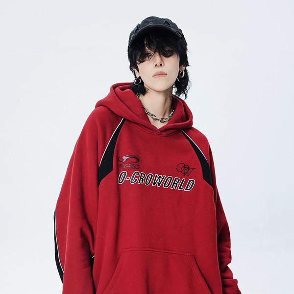 retro style sports sweat hoodie