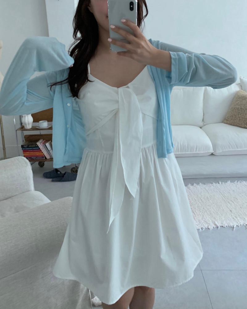 무이르 리본 매듭 뷔스티에 미니원피스 (3 color)