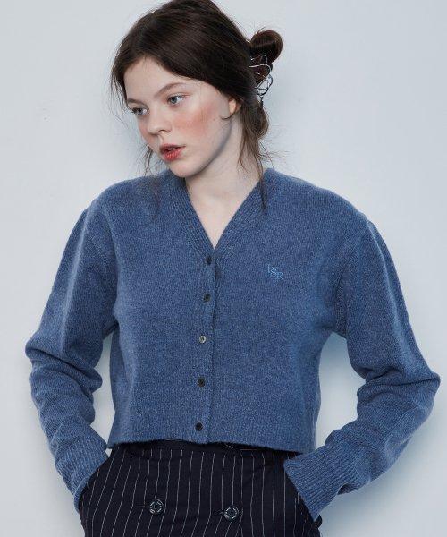 IN CROP KNIT CARDIGAN(BLUE)