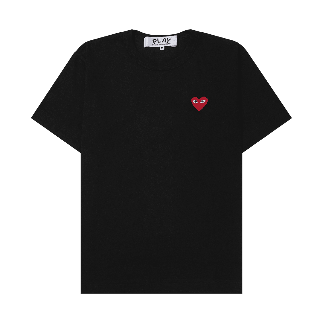 플레이 꼼데가르송 레드 하트 티셔츠 블랙