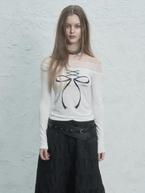 LACE OFF- SHOULDER TOP / WHITE