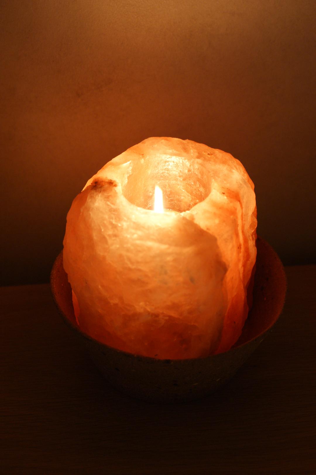 HIMALAYAN SALT CANDLE HOLDER ( BEST ! )