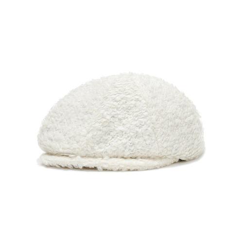 NEWSBOY CAP_CURLY WHITE