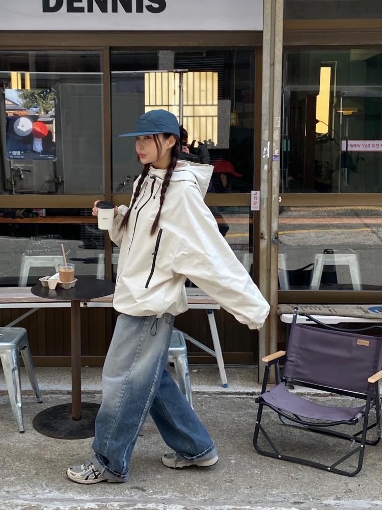 문즈 네오 고프코어 윈드 브레이커 후드 바람막이 점퍼 / 4 Color / M - XL / 탄탄한 원단입니다