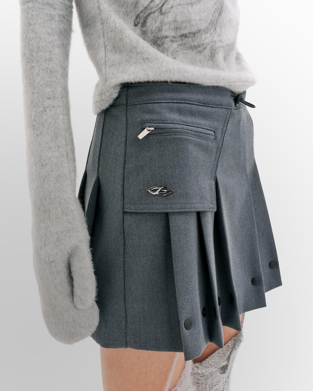 Snap pleats skirt