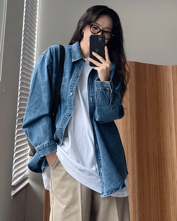 25FW 워싱 데님 셔츠자켓