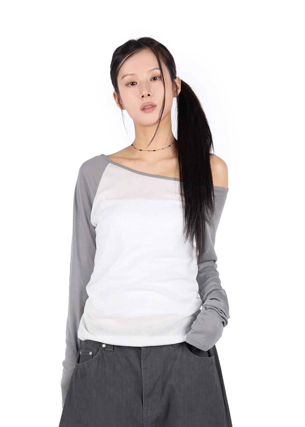 릿킴 REGLAN HALF SHOULDER LONG SLEEVE