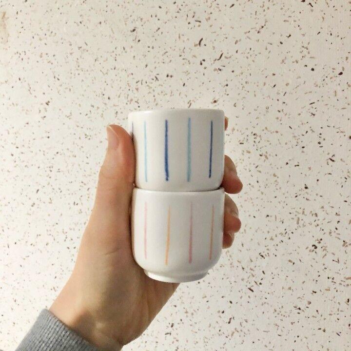 [포터리씨] 줄찍찍 소주잔 (핑크/블루)