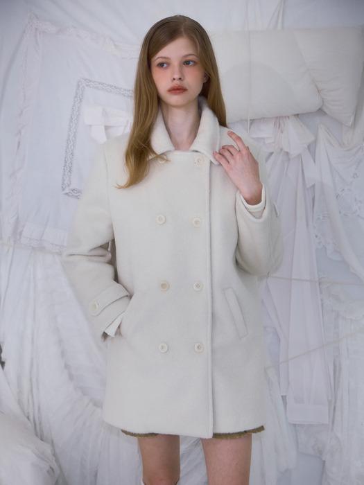 Two-button Wool Half Coat [Ivory]