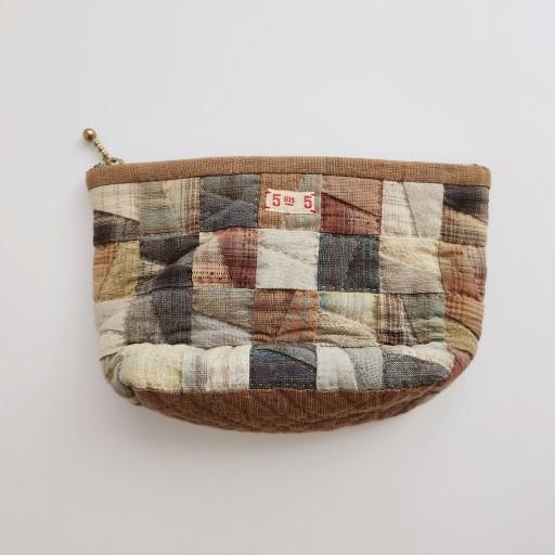 👜브라운 그레이 패치워크 파우치👜