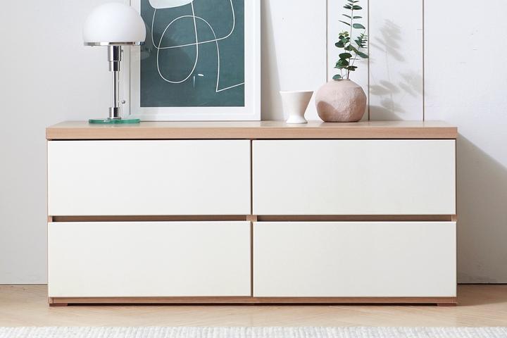 르마 낮은 틈새 2단 와이드 서랍장 1200