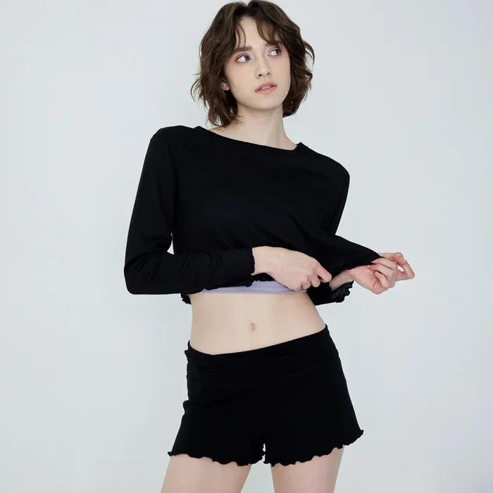 비비아나 골지 쇼츠 DEVI-B0061-블랙