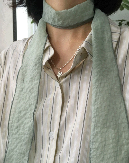 4컬러 주름 시스루 롱 머플러 (4color)