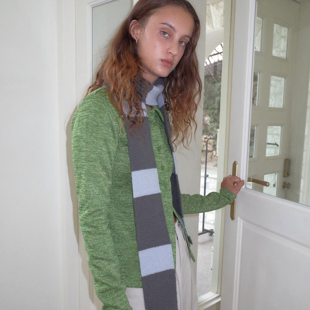 STRIPE MUFFLER_CHARCOAL BLUE