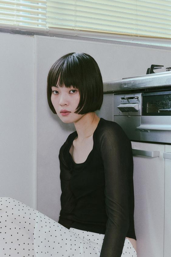 콤비 반투명 티셔츠