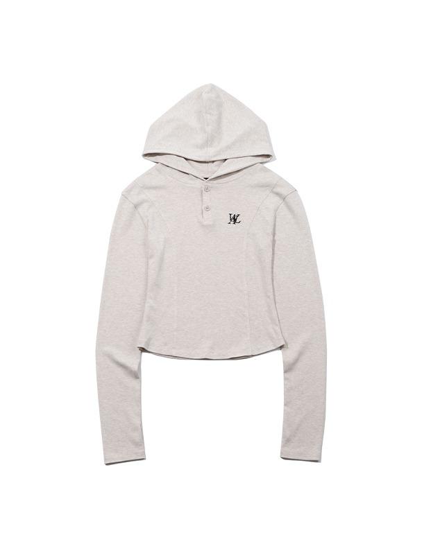 Slim soft warmer hood T-shirt - OAT MEAL