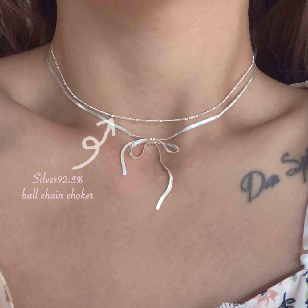 [silver925] 볼 체인 쵸커 목걸이