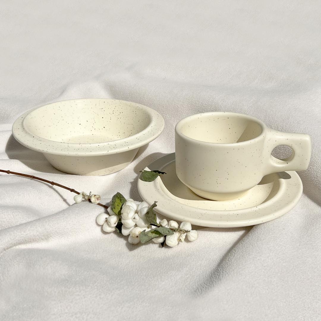 Plain brunch set (Cup&saucer + Soup Bowl)