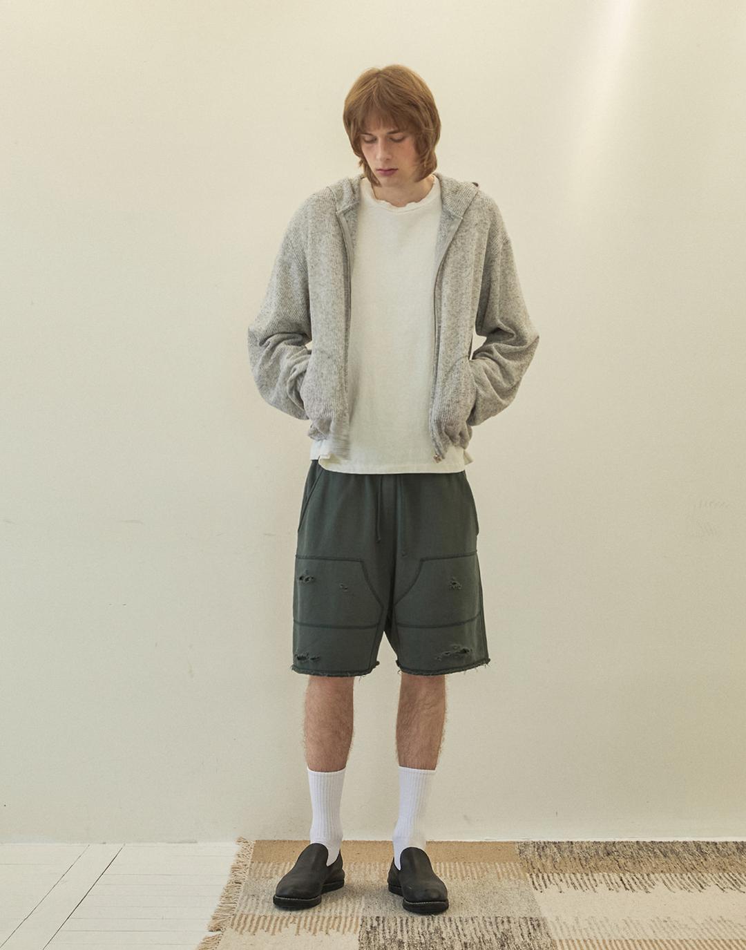 Mesh Hood Jacket (Melange Grey)